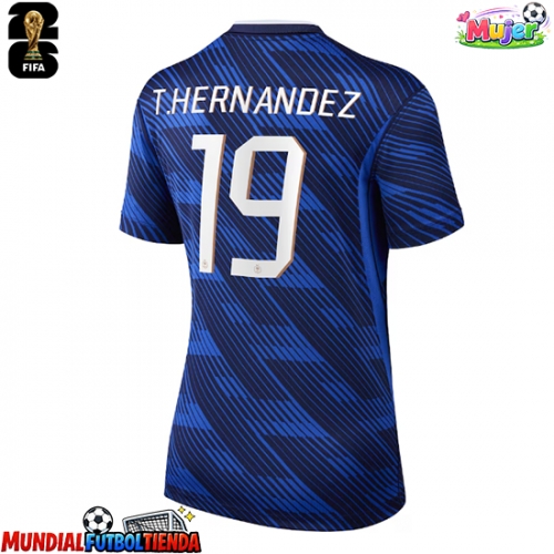 Camiseta Francia Theo Hernandez #19 Primera Equipación Replica Mundial 2026 para mujer mangas cortas